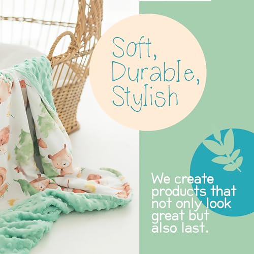 Image of Honey Lemonade - Premium Soft Plush Lightweight Minky Dot Toddler Baby Blanket for Newborn 30 inchx40 inch - Soft Baby Blanket for Boys and Girls - (Forest Friends Green) Unisex
