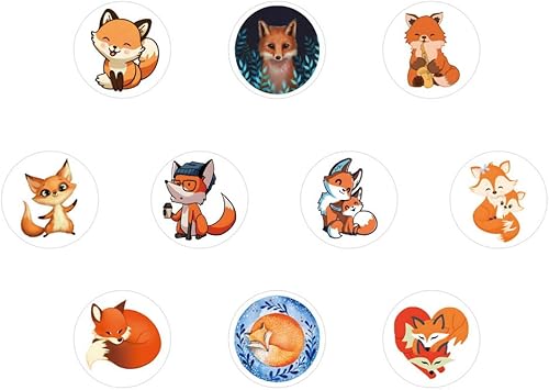 Miniatura 3 de 500 calcomanías de animales para niños, álbumes de recortes, recompensa, animales salvajes, zorro, fiesta de cumpleaños, sellado, calcomanías de