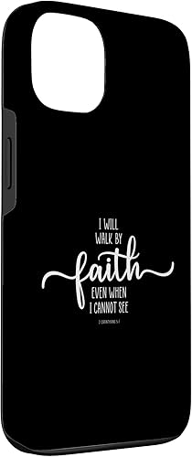 Miniatura 15 de Funda para iPhone 12 Pro Max con texto en inglés "I Will Walk By Faith, God Jesus Christian Bible Inspiration