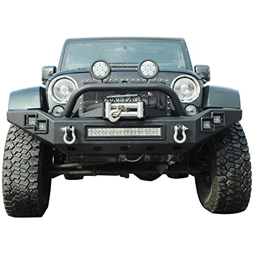 Paramount Restyling 51-0370 Black Front Full-Width Bumper With Led Fits Jeep Wrangler Jk #TOP3