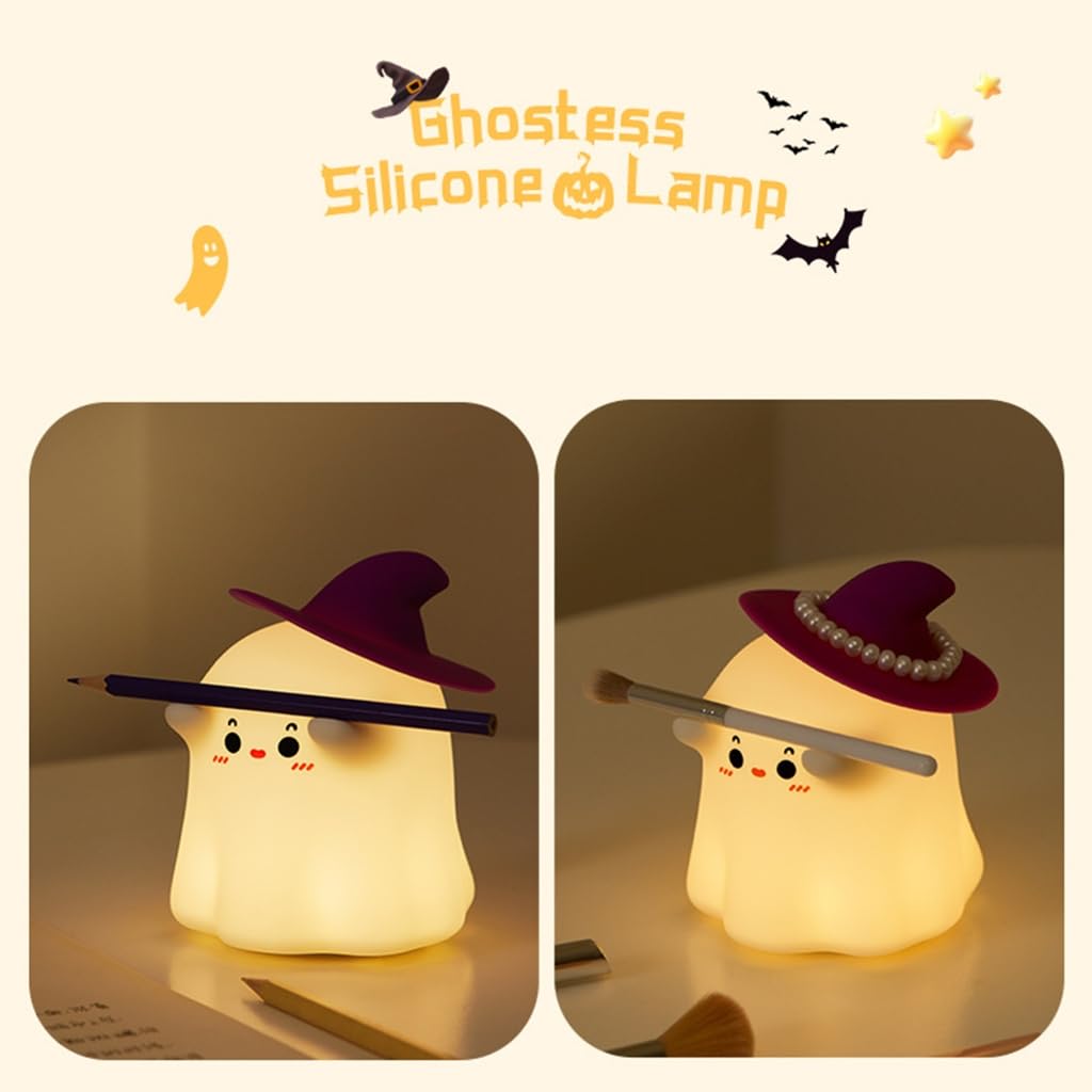 Silicone Specter Veilleuse étanche en silicone à intensité variable pour chambre d'enfant