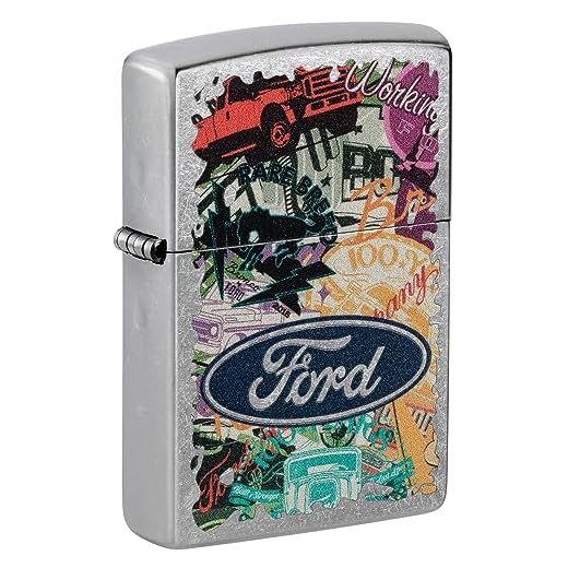 Zippo Ford Collage Street Chrome Pocket Lighter