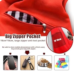   Tomkas-Dog-Carrier-Sling-with-Adjustable-Buckle-Strap-Zip-Pocket-Snap-Closure-for-pet-Puppy-cat-M-Adjustable-for-3-10-lbs-Red