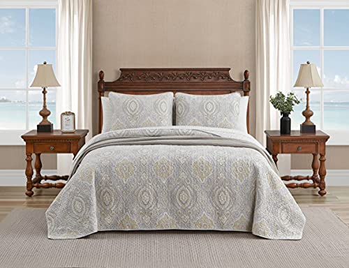 Tommy Bahama - King Quilt Set, Reversible Cotton Bedding with Matching Shams, All Season Home Decor (Turtle Cove Grey, King) - Image 3