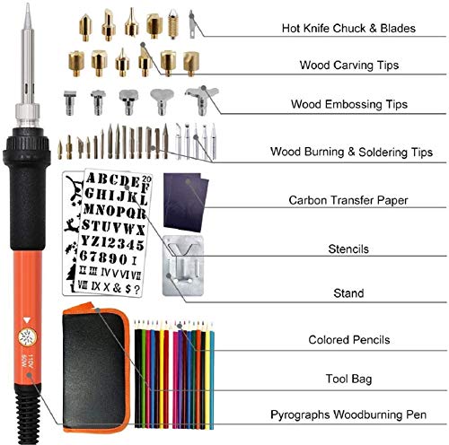 image for Nerdi Wood Burning Tool Creative Adjustable Temperature Iron and DIY V
