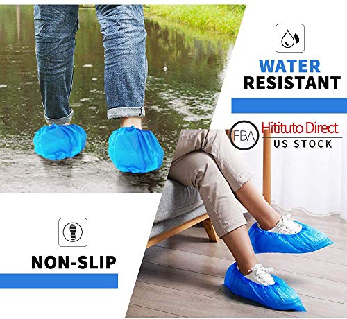 Shoe Covers Disposable Non Slip, 100 Pack (50 Pairs) Resistant CPE boot Covers for Indoors Waterproof, Workplace, Indoor Carpet Floor Protection,One Size Fits Most. - Thumbnail 4