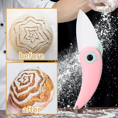 CSLGDMAI Bread Scoring Blade,Sourdough Starter Kit,Bread Knife for Homemade Bread,Ceramic Foldable Sourdough Lame Scoring Tool (Pink) - Image 5