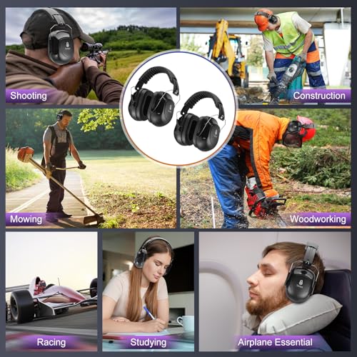 2 Pack 34dB Noise Canceling Headphones For Shooting, Hearing Protection Earmuffs, Ear Protection Headphones, Thickened Headband Ear Muffs For Noise Reduction For Shooting, Construction,Mowing - Image 7