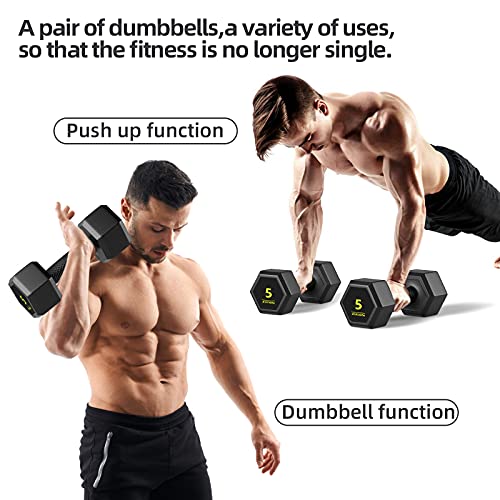 Hex Dumbbells Pvc Encase Coating Free Weight Dumbbell Set For Strength Training, Home Gym Fitness And Full Body Workout (5Lb, Pair) #TOP3