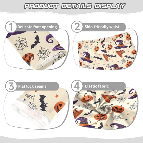 Girls' Athletic Leggings Ankle Length Yoga Dance Pants Kids Teen 4T Magic Hat Pumpkin3