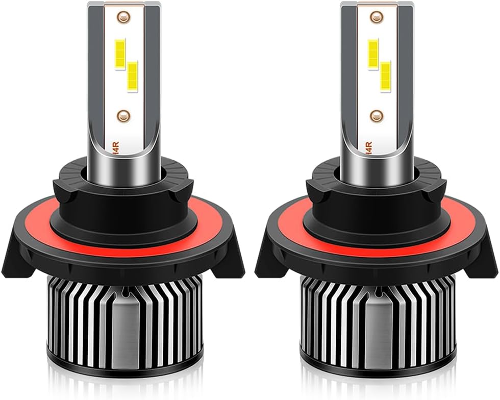 Front Light Bulbs Fit 2020 2021 2022 Jeep Gladiator, 6000K Super Bright 55W 9008 High/Low Dual Beam & 5202 Fog Light Bulbs, Plug and Play with Built-in Fan, Pack of 4