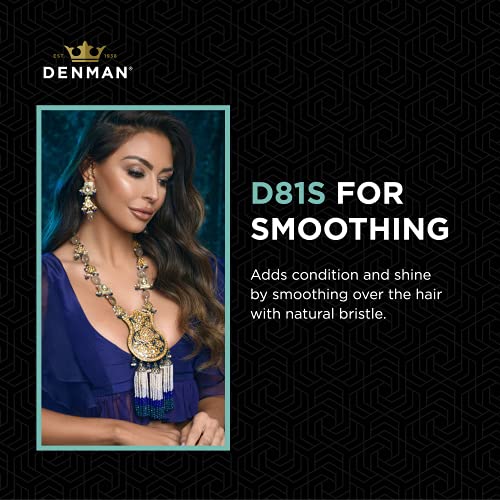 Denman Cushion Hair Brush (Small) With Soft Nylon Quill Boar Bristles - Porcupine Style For Grooming, Detangling, Straightening, Blowdrying And Refreshing Hair – Black, D81S #TOP3