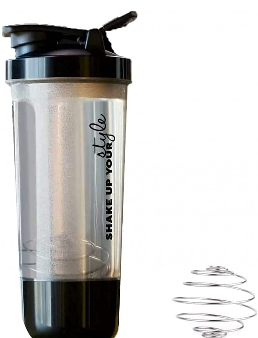 Protein Shaker Bottle 600ML for Gym | Gym Sipper Bottle with Two Layer Extra Storage for Protein Powder & Nuts | Leakproof Workout Shaker Bottle for Men & Women-image-35