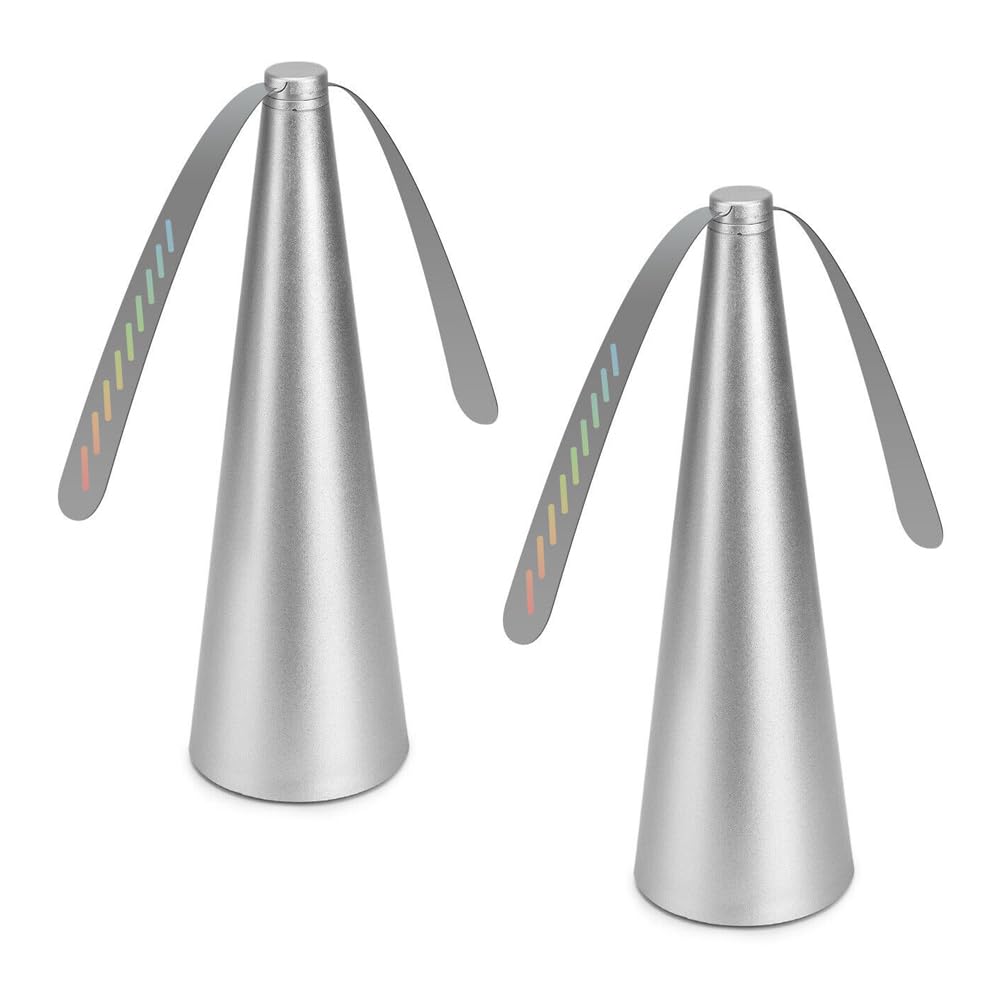 Aeratore per mosche, repellente per mosche, zanzare, ventilatore portatile da tavolo (2 pezzi, argento)