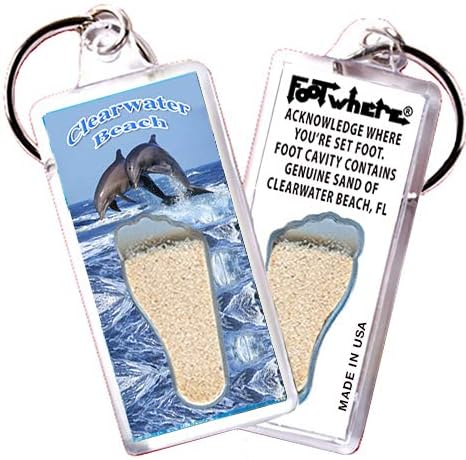 Miniatura 6 de FootWhere Llaveros Clearwater. Juego de 6 piezas. Auténtico recuerdo de destino que reconoce dónde has puesto el pie. Tierra auténtica de ubicación