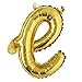 18 inch Gold DIY a-z Handwriting Lowercase Letters Name Foil Balloon Letter Character Birthday Wedding Party Decoration Balloon (18 inch Gold e)