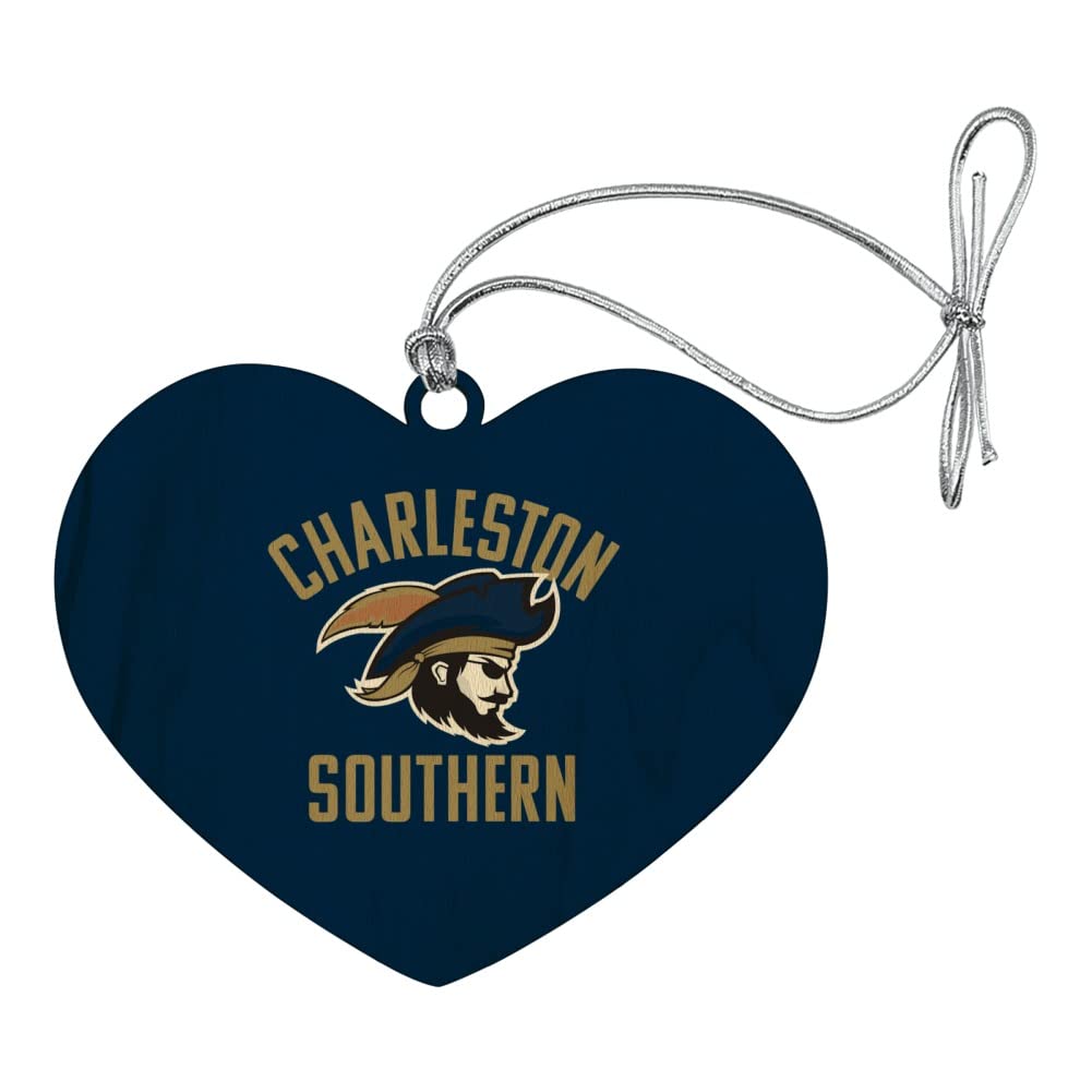 GRAPHICS & MORE Charleston Southern University Buccaneers Logo Heart Love Wood Christmas Tree Holiday Ornament