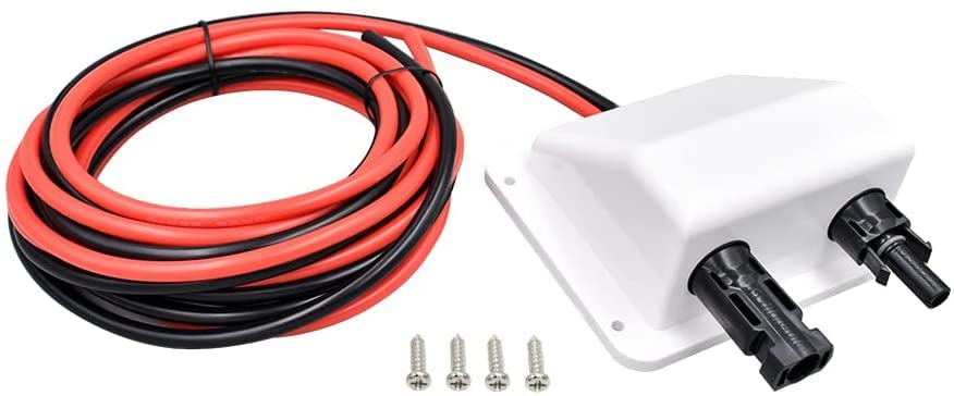 HandGold Solar-Doppelkabeldurchführung IP68 – Wasserdicht Mit 10cm 6mm² Kupferkabel & Steckern, Für Wohnmobil, Boot, Caravan Und Dachmontage