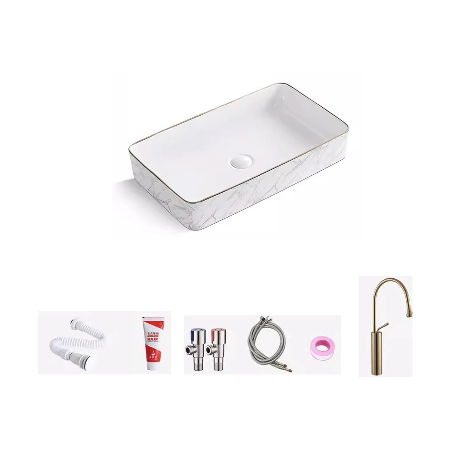Hpthly Light Bathroom Sink Nordic Luxury Modern Above-Ground Basin Household Wash Basin Single Basin Bathroom Balcony Ceramic Wash Basin Vessel Sinks