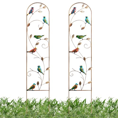MEIYIFAN Lot de 2 Treillis Métalliques de Jardin de 152 cm Obélisque Haut pour Plantes Grimpantes Décoration Clôture Arquée pour Patio Extérieur Pelouse...