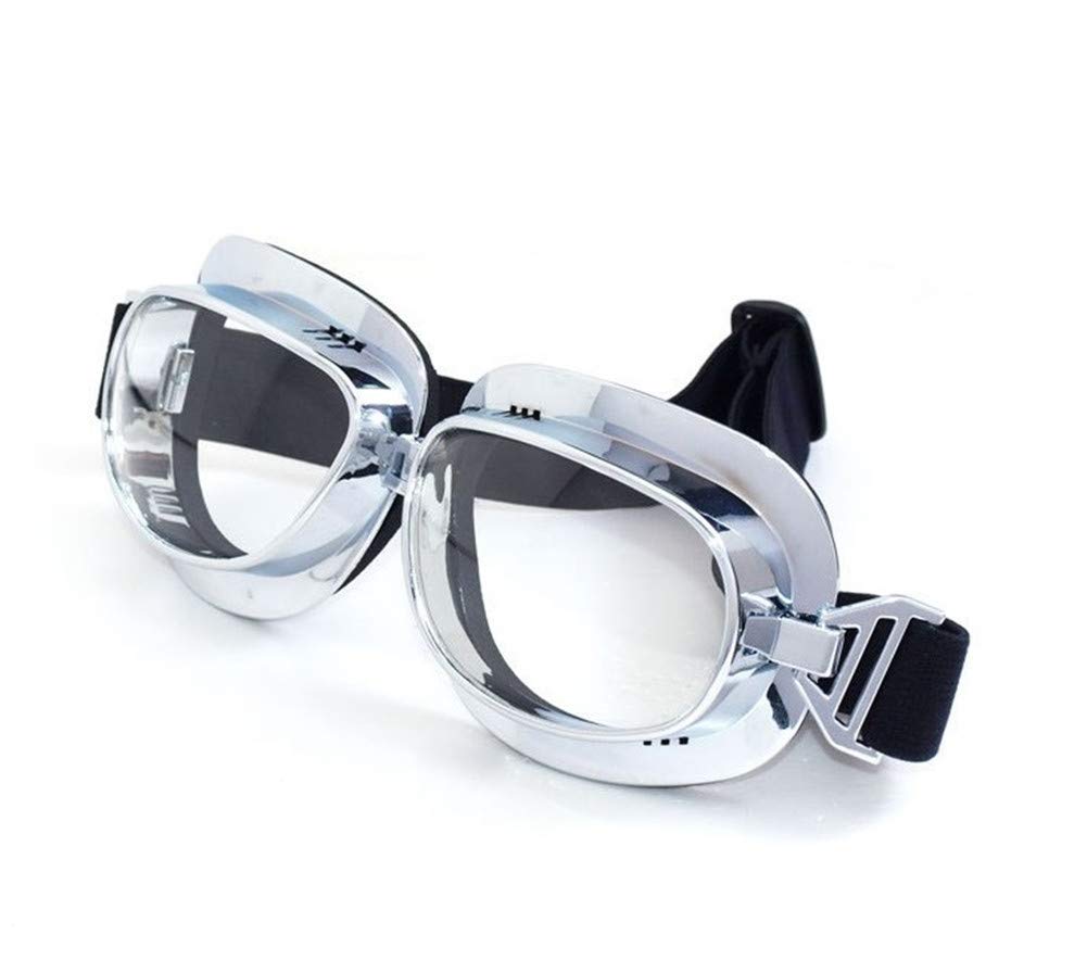 Wonzone Motorcycle Goggles with Antifog and Anticrash Lenses, Vintage Motocross Classic Retro Glasses Aviator Pilot Cruiser Steampunk ATV Bike UV Protection