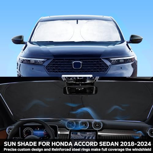 INSAUTO for Accord 2026 Windshield Sun Shade Sunshade Protector for Honda Accord 2021 2022 2023 2024 2025 Windshield Cover Sun Visor Foldable Window Heat Shield Reflector Blocks UV Ray Car Accessories