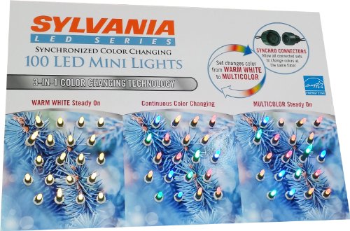 Sylvania 100-Count LED Mini Lights 3 in 1 Synchronized Color Changing
