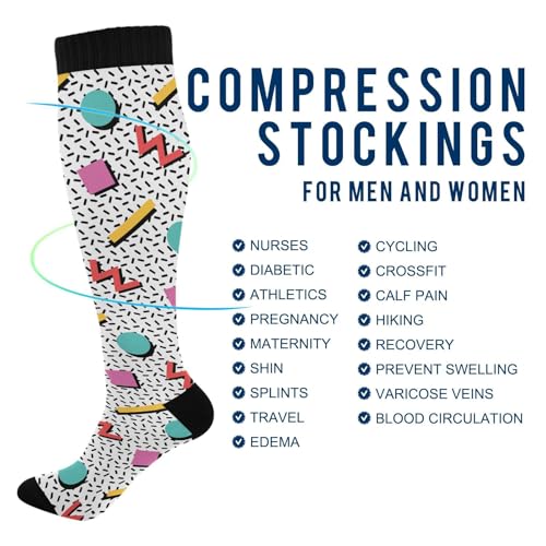 Image of Compression Socks for Women & Men, Knee High Socks for Circulation Medical Running Athletic Nurse Travel