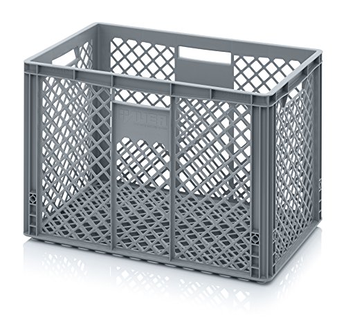 Auer Packaging Eurobehälter 60 x 40 x 42 durchbrochen - Eurobox Kunststoffbox Brotkiste Bäckerkiste Brotkorb 60x40x42 große leichte Lagerkiste Lagerbox Gitterbox
