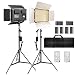 SAMTIAN LED Video Light 600 LED Camera Studio Light Kit CRI95 3200K 5600K Camcorder Light Kit with Barndoors 75 Inches Light Stand Batteries and Remote Camera Photo Light for Studio Photography, Video