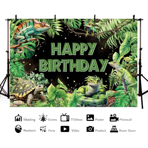 Fondo para fotos reptil 7x5ft MEHOFOND negro miniatura 5