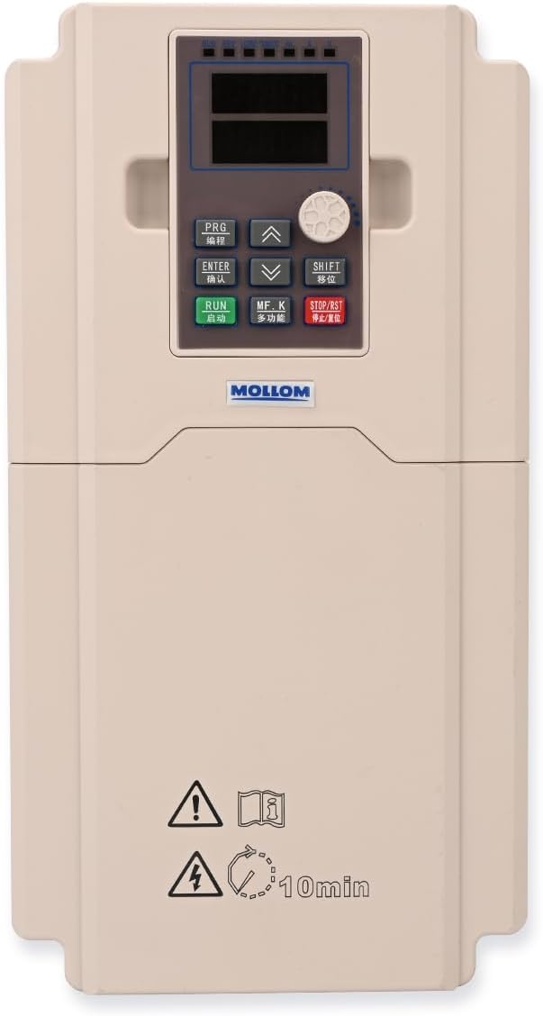 - MOLLOM VFD 11KW 15HP 45A 220V Single or Three Phase Input to 3 Phase 0-3000 Hz Output Variable Frequency Drive Control Inverter for Spindle Motor CNC Speed Control