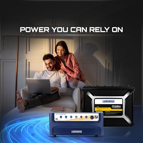 Image of Luminous Inverter & Battery Combo for Home, Office & Shops | Hercules Sine Pro 1500 (1400VA /12V) Pure Sine Wave Inverter | AB36060 6Hr Backup Gel Battery | 36M Inverter & 60M Battery Warranty