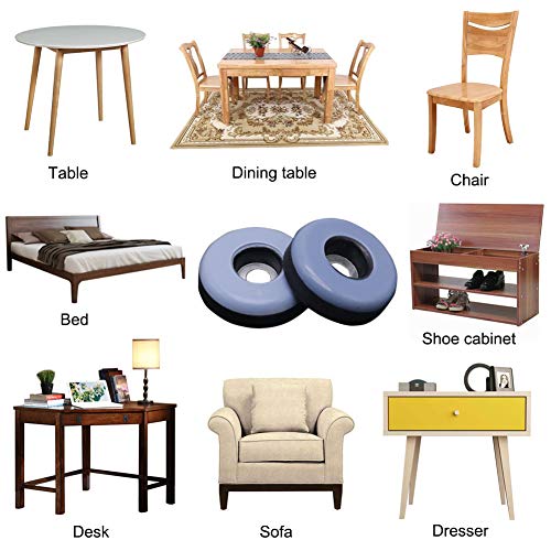 Ginoya Teflon Furniture Sliders, 20Pcs 1Inch Reusable Furniture Glides With Screws For Carpet Tile Hardwood (Grayish Blue) #TOP1