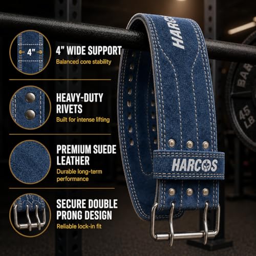 Image of Harcos Genuine Leather Unbreakble, non tearable 8mm Heavy Gym Belt for Men & Women Workout Deadlift Belt for Gym Suede Powerlifting Weight Lifting for Heavy Workout gym belt (Gray, Large)