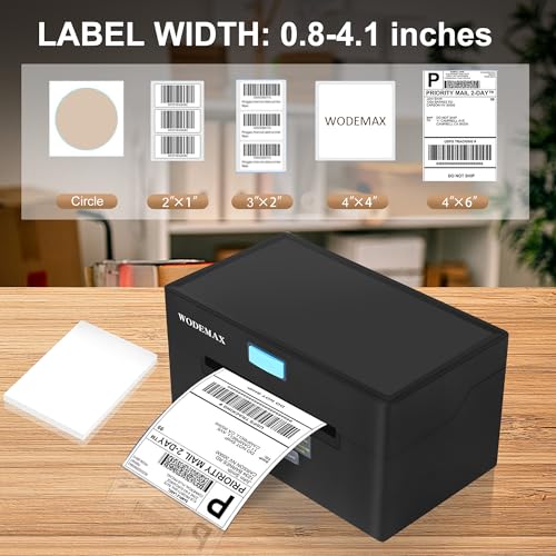 Image of 4 X 6 Thermal Shipping Label Printer,Thermal Bluetooth Label Printer Compatible with Windows, iPhone and Android,Suitable for Small Business,Home Office, Widely Used for Amazon, Shopify