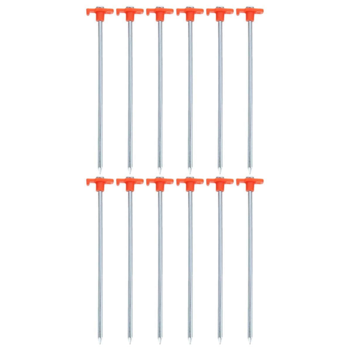 FRCOLOR Piquetas Clavijas de Arena de Acero Inoxidable 12 Piezas Estacas Ligeras y Resistentes para Tienda de Campaña para Toldo y Roca para Tiendas y Uso Exterior