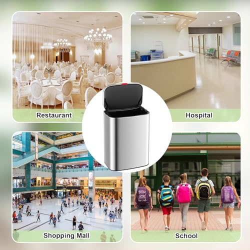 Image of Tioncy Sanitary Napkin Receptacle Wall Mounted Tampon Holder Feminine Hygiene Disposal Container with Removable Inner Bucket Stainless Steel Tampon Disposal Bin Trash Can for Bathroom Restroom Home