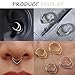 PIERCINGFUN 16 Gauge Septum Ring 16G Hinged Nose Ring Septum Clicker V-Style Silver Septum Daith Hoop Rings Piercing Jewelry Woman Men Gifts