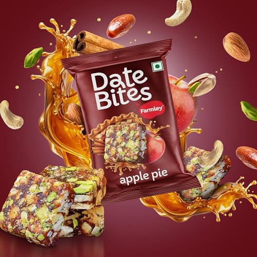 Image of Farmley classic Date Bites 60 g | Dates Barfi Made with Dates, Pista, Cashews, Almonds, Honey and Pure Ghee | Dry Fruits Nuts | Healthy and Delicious | No Added Sugar