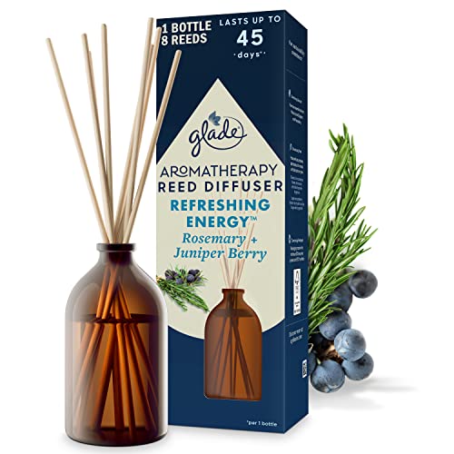 Glade Aromatherapy Reed Diffusers Essential Oils Diffuser with Refreshing Fragrance Refreshing Energy with Rosemary & Juniper 80ml