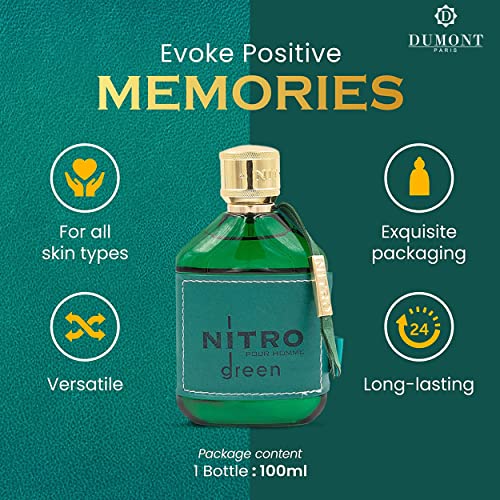 Dumont DM-0013 Nitro Green - Eau De Parfum - 3.4Oz - Luxury Perfume For Men - Woody, Floral, Fruity & Masculine Fragrance - Long Lasting Cologne Mist & Body Spray thumb #2
