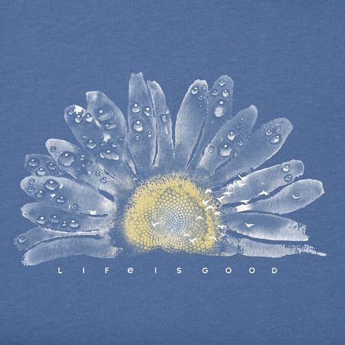 Life is Good Women's Crusher Tee, Long Sleeve Cotton Graphic T-Shirts, Watercolor Daisy2