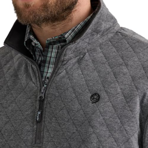 Men's George Strait Knit 1/4 Zip Pullover in Charcoal3