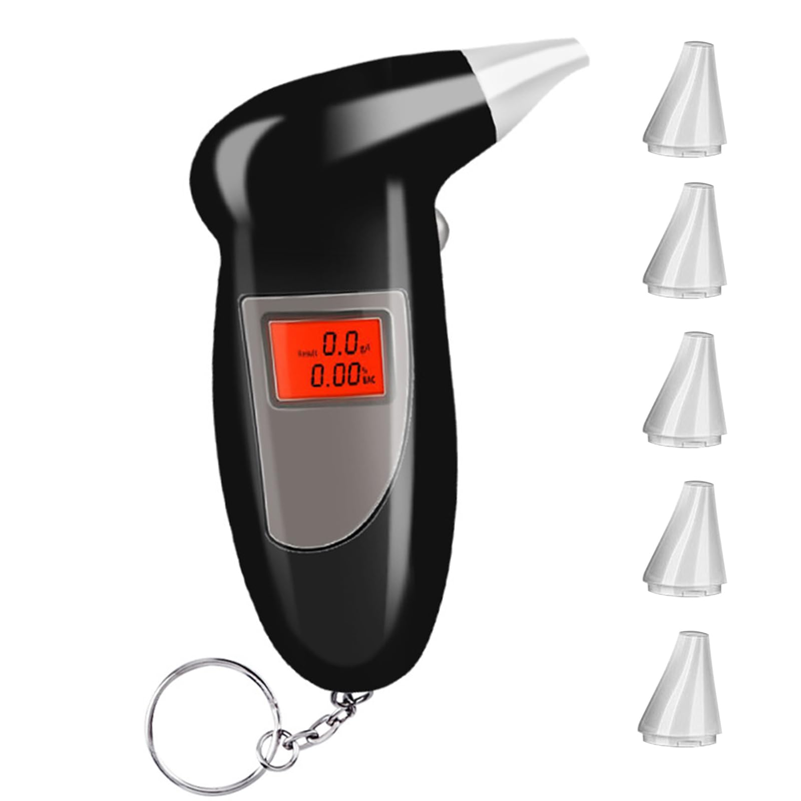 Breathalyzer,Professional Breathalyzer to Tester with 5 Mouthpieces, Portable Breathalyzer Alcohol Tester for Drivers Or Home Use. with LCD Display