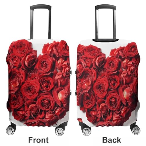 Travel Luggage Cover Elastic Suitcase Protector Anti-Scratch Washable Heart Shaped Rose Luggage Sleeve Tsa Approved Carry on Covers Baggage Cover Fits 18-32 Inch Luggages3