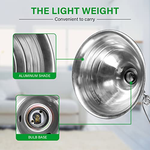 Simple Deluxe 2-Pack Clamp Lamp Light With 8.5 Inch Aluminum Reflector Up To 150 Watt E26 (No Bulb Included), Silver And Black #TOP3