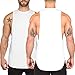 PAIZH Men's 4 Pack Fitness Workout Tank Tops Gym Cotton Tshirts Sleeveless