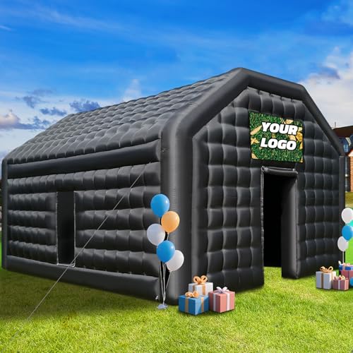 GR8FUN Large Inflatable Nightclub Tent 20X16.5X12Ft with Blower, Black Party Tent, Gazebo Event House for Wedding, Backyard Party, Birthday Celebration