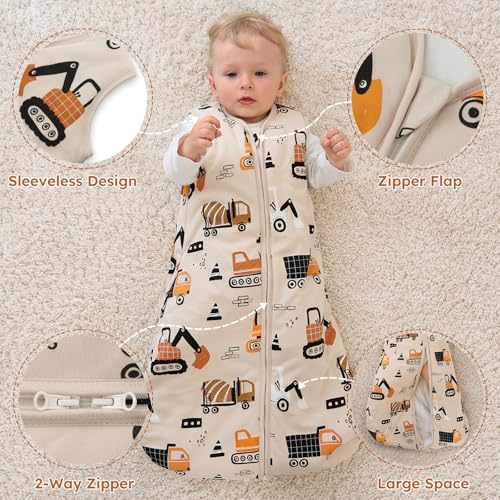 Image of Yoofoss Baby Sleep Sack 18-24 Months, 1.5 Tog Baby Wearable Blanket with 2-Way Zipper, 100% Cotton Organic Fabric Winter Infant Sleeping Sack, Warm Soft Comfy